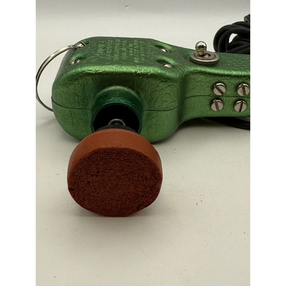 Vintage Andis Vibrator Model AV Handheld Massager Green Hammered Finish 1930 USA